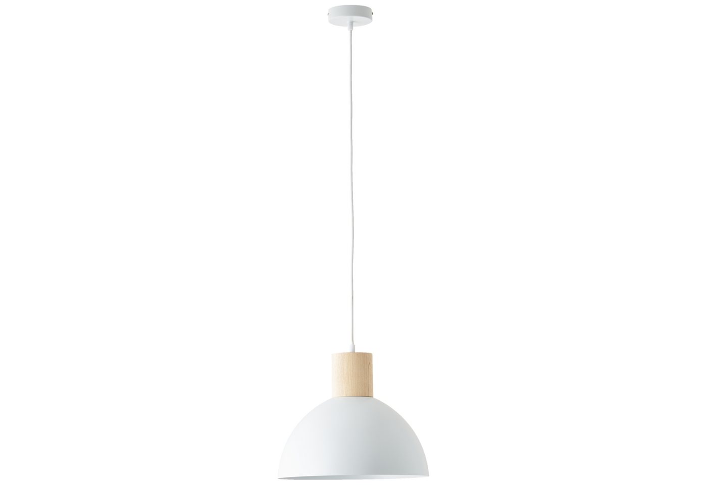 Lightbox Pendelleuchte, ohne Leuchtmittel, Hängelampe, Ø 34 cm, E27, max. 60 W, Metall/Holz, weiß/natur Lightbox Pendelleuchte, ohne Leuchtmittel, Hängelampe, Ø 34 cm, E27, max. 60 W, Metall/Holz, weiß/natur von Lightbox