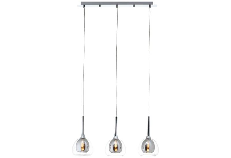 Lightbox Pendelleuchte, ohne Leuchtmittel, Hängelampe, kürzbar, 120 x 66 x 16 cm, 3 x E14, max. 40 W, Metall/Glas von Lightbox