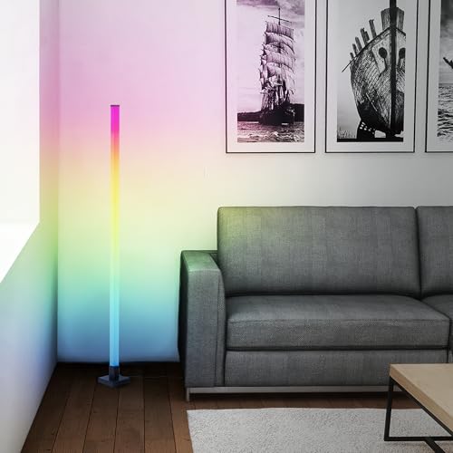 Lightbox RGB-LED Stehlampe | 150 cm Höhe | dimmbare Standleuchte mit Musiksensor & Fernbedienung & RGB-Frontlight | max. 125 lm | integiertes LED | aus Aluminium/Kunststoff in Schwarz Lightbox RGB-LED Stehlampe | 150 cm Höhe | dimmbare Standleuchte mit Musiksensor & Fernbedienung & RGB-Frontlight | max. 125 lm | integiertes LED | aus Aluminium/Kunststoff in Schwarz von Lightbox