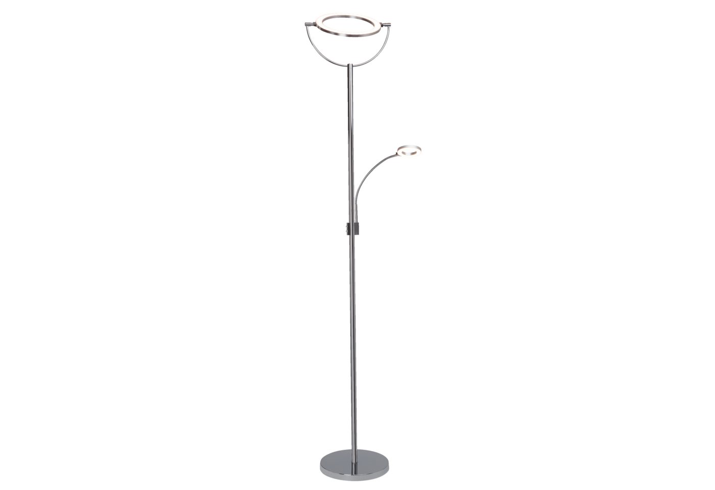 Lightbox Stehlampe, LED fest integriert, Warmweiß, LED Deckenfluter, einstellbar, 2x Drehdimmer, 1,9m Höhe, 24W, 2500 lm Lightbox Stehlampe, LED fest integriert, Warmweiß, LED Deckenfluter, einstellbar, 2x Drehdimmer, 1,9m Höhe, 24W, 2500 lm von Lightbox