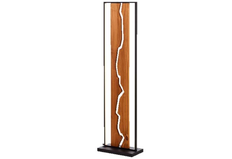 Lightbox Stehlampe, LED fest integriert, Warmweiß, LED-Standleuchte, 120 cm, 2300 lm, 3000 K, Holz/Metall, braun/schwarz von Lightbox