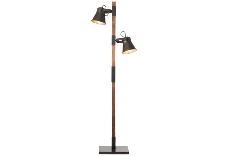Lightbox Stehlampe, ohne Leuchtmittel, Schwarze rustikale Stehleuchte, 2-flammig, 2x E27 Fassung max. 10 Watt von Lightbox