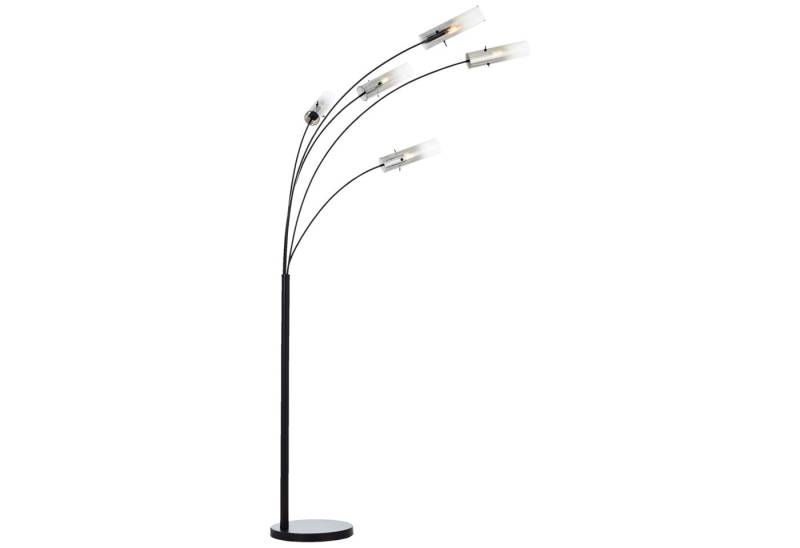 Lightbox Stehlampe, ohne Leuchtmittel, Stehlampe, 200 x 30 x 73 cm, 5 x E14, Metall/Rauchglas, matt schwarz von Lightbox