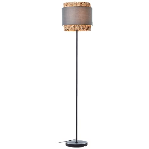 Lightbox Stehlampe mit 1,6 m Höhe im Nature Stil - Boho Standleuchte mit Schalter - E27 Fassung - max. 60 W - aus Metall/Textil/Wasserhyazinthe - in Grau/Beige Lightbox Stehlampe mit 1,6 m Höhe im Nature Stil - Boho Standleuchte mit Schalter - E27 Fassung - max. 60 W - aus Metall/Textil/Wasserhyazinthe - in Grau/Beige von Lightbox