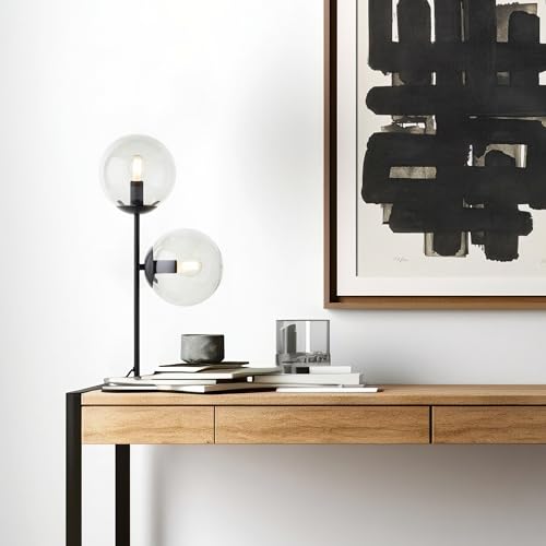 Lightbox Tischlampe mit Rauchglas Schirmen & Kippschalter - elegante Tischleuchte für das Schlafzimmer - 48 cm Höhe - 2 x E14, max. 25 W - aus Metall/Glas - in Schwarz/Rauchglasfarben Lightbox Tischlampe mit Rauchglas Schirmen & Kippschalter - elegante Tischleuchte für das Schlafzimmer - 48 cm Höhe - 2 x E14, max. 25 W - aus Metall/Glas - in Schwarz/Rauchglasfarben von Lightbox