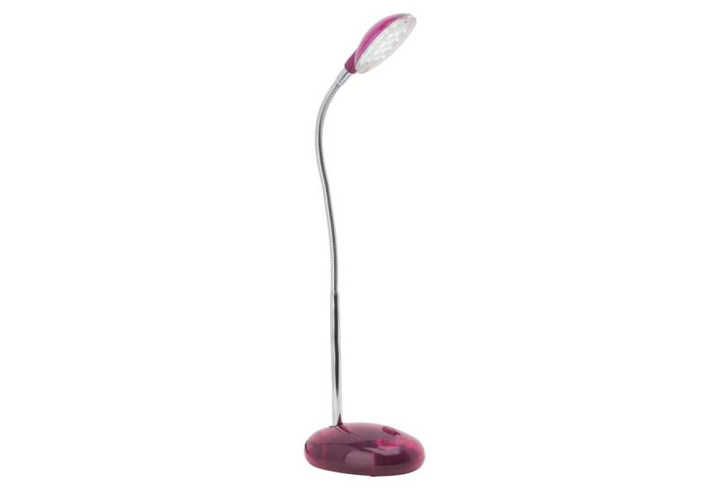 Lightbox Tischleuchte, LED fest integriert, Kaltweiß, LED Schreibtischlampe, einstellbar, 32cm Höhe, 2W, 140 lm, pink von Lightbox