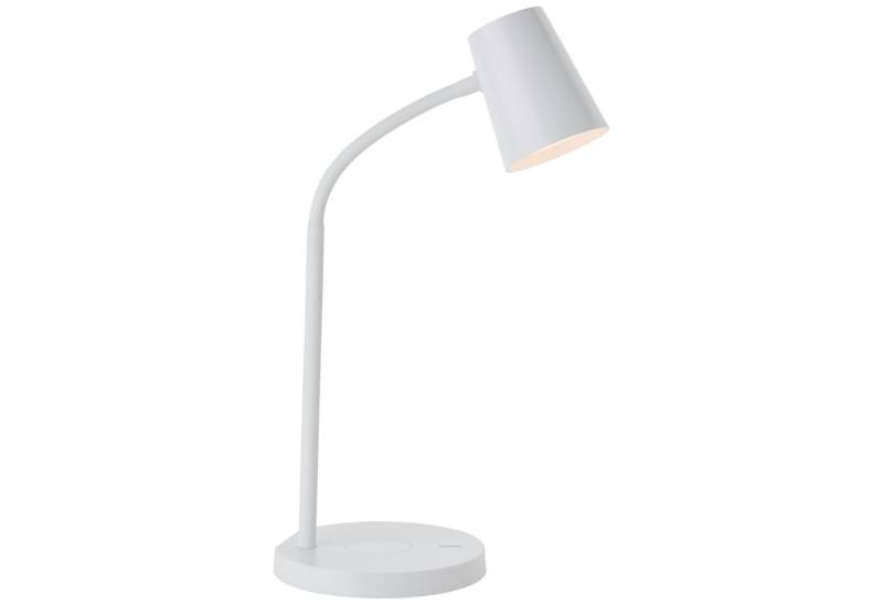 Lightbox Tischleuchte, LED fest integriert, Warmweiß, LED Tischlampe, Induktionsladeschale, 26 cm, 3 Stufen Touchdimmer von Lightbox