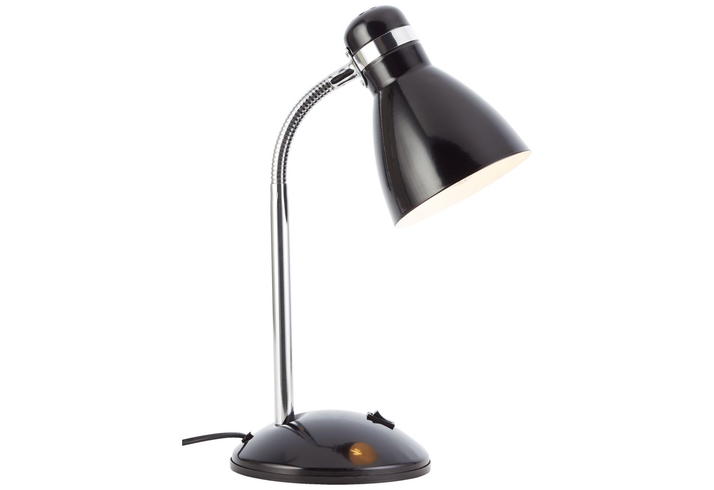 Lightbox Tischleuchte, ohne Leuchtmittel, Schreibtischlampe, 34 x 14 cm, E27, max. 25 W, schwenkbar, schwarz von Lightbox