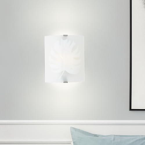 Lightbox funktionale Wandlampe - Basic Wandleuchte - 26 x 23 x 10 cm - E27 Fassung - max. 40 W - aus Glas/Metall - in Weiß von Lightbox