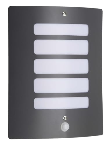 Lightbox moderne Außen Wandlampe - 29 x 23 cm - dunkelgraue Outdoor Wandleuchte mit matter Kunststoff Abdeckung & Bewegungsmelder - IP44 - E27, max. 60 W - aus Metall/Kunststoff - in Anthrazit Lightbox moderne Außen Wandlampe - 29 x 23 cm - dunkelgraue Outdoor Wandleuchte mit matter Kunststoff Abdeckung & Bewegungsmelder - IP44 - E27, max. 60 W - aus Metall/Kunststoff - in Anthrazit von Lightbox