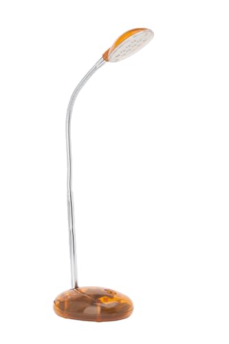 Lightbox orangene Basic LED Schreibtischlampe - 32 cm Höhe - funktionale Tischleuchte mit einstellbaren Arm & Schalter - fürs Büro - 2 W, 140 lm, 6500 K - aus Kunststoff/Metall von Lightbox