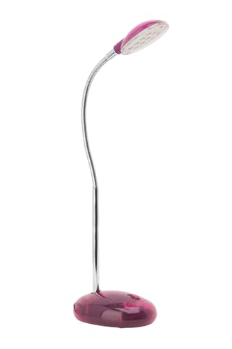 Lightbox pinke Basic LED Schreibtischlampe - 32 cm Höhe - funktionale Tischleuchte mit einstellbaren Arm & Schalter - fürs Büro - 2 W, 140 lm, 6500 K - aus Kunststoff/Metall von Lightbox