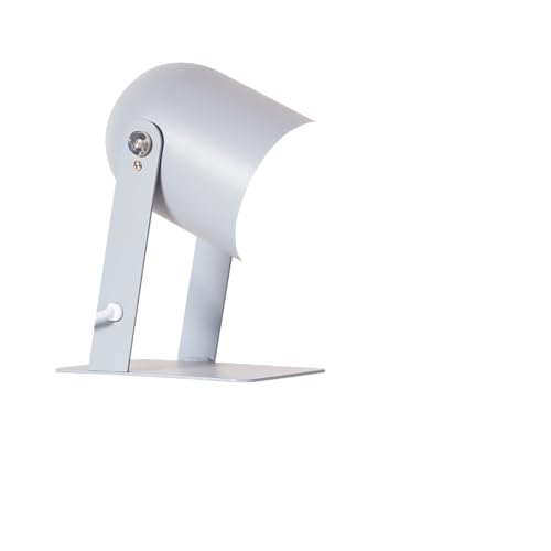 Lightbox skandinavische Tischlampe mit 24 cm Höhe - Tischstrahler mit Schalter & schwenkbarem Kopf - E27, max. 30 W - aus Metall - in Grau von Lightbox