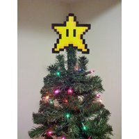 Mario Bros. Perler Perlen Stern Christbaumspitze - Trending Dezember Trends Geschenke Small Business Samstag von LighterCases