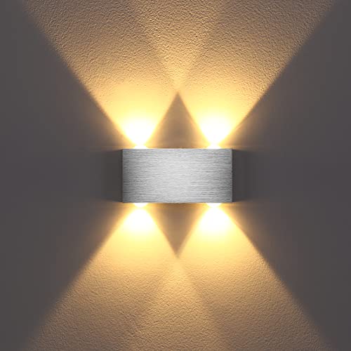 Lightess LED Wandlampe Innen Wandleuchte Flur Modern Wandbeleuchtung Lampe Wand Up Down Leuchte aus Aluminium für Wohnzimmer Schlafzimmer Treppenhaus Flur Warmweiß von Lightess