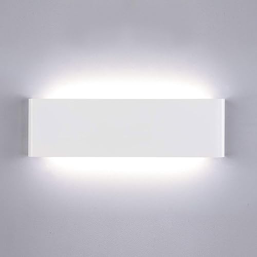 Lightess 16W Wandleuchte Innen LED Treppenhaus Lampen Moderne Wandlampe Weiss mit Up Down Licht IP44 aus reinem Aluminium für Wohnzimmer Schlafzimmer Flur Treppen usw, Kaltweiss von Lightess