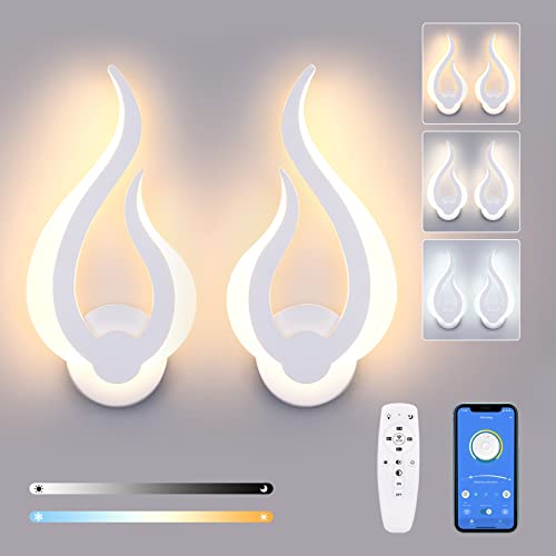 Lightess 2PCS Smart LED Wandleuchte Dimmbar mit Fernbedienung 2.4G Dimmbare Wandlampe Innen 2700K-6500K Wandlicht Up Down Beleuchtung für Kinderzimmer Wohnzimmer Schlafzimmer Flur Treppenhaus usw von Lightess
