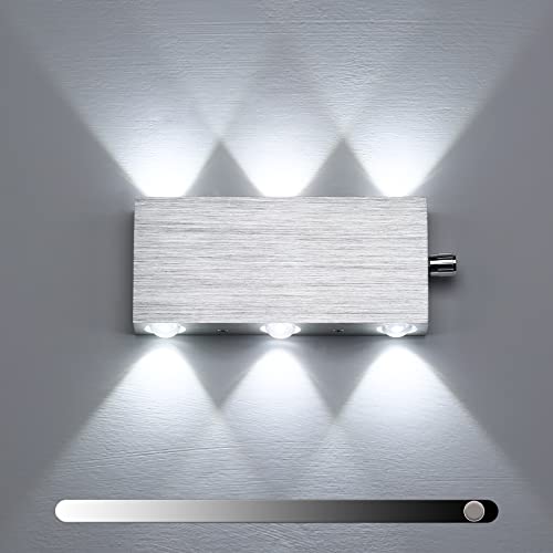 Lightess Dimmbare LED Wandleuchte Innen Wandlampe mit Schalter Modern Up and Down aus Aluminium modern Flurlampe Wandbeleuchtung für Wohnzimmer Schlafzimmer Lampe, Neutralweiß von Lightess