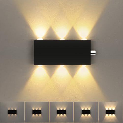 Lightess Dimmbare LED Wandleuchte Innen Wandlampe mit Schalter Modern Up and Down aus Aluminium modern Flurlampe Wandbeleuchtung für Wohnzimmer Schlafzimmer Lampe, Warmweiß von Lightess