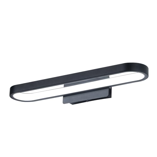 Lightess LED Spiegelleuchte Bad Spiegellampe Badezimmer 10W 40CM Spiegelbeleuchtung mit Schalter Bad Lampe über Spiegel Kalweiß IP44 Schwarz für Spiegelschrank Badezimmerschran Badschrank von Lightess