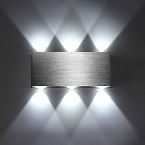 Lightess LED Wandleuchte Innen Modern Wandlampe Up and Down aus Aluminium modern Flurlampe Wandbeleuchtung für Wohnzimmer Schlafzimmer Lampe, Kaltweiß von Lightess