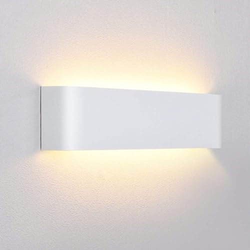 Lightess Wandlampe LED Innen Modern Wandleuchte Weiss Up Down Licht Wandbeleuchtung Warmweiss Treppenhuas Beleuchtung 16W IP44 Flurlampen für Wohnzimmer Schlafzimmer Flur aus Aluminium von Lightess