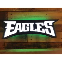 Custom Eagles Sport Logo Led Beleuchtet Wandschild, Geburtstag, Bar Schild, Neon, Nachtlicht von LightheartedSigns