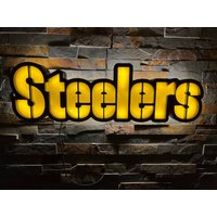 Custom Steelers Led-Beleuchtetes Wandschild, Neon, Nachtlicht, Fußball von LightheartedSigns