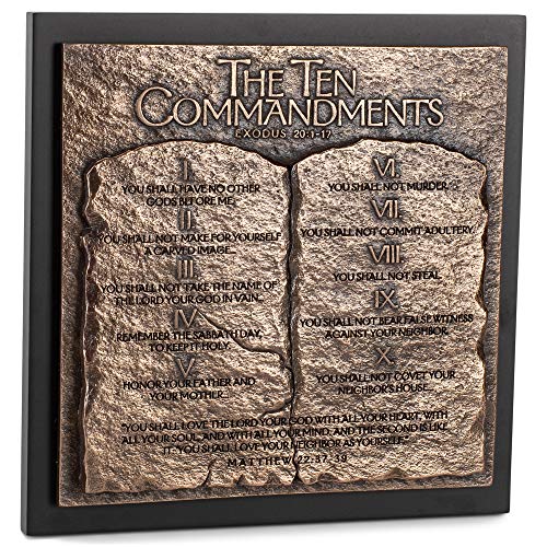 The Ten Commandments Skulptur, gehämmert, bronzefarben, 22 x 22 cm von Lighthouse Christian Products
