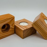 3Er Set Kerzenhalter Upcycling Teelichthalter Stabkerzen Altholz Geschenk Holzkerzenhalter Unikat Natürliches Holz Tischdekoration von Lightineers