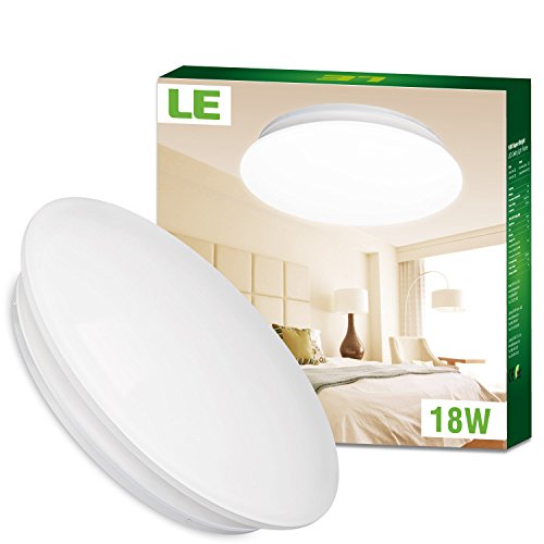 LE Deckenleuchte ersetzt 120W Glühbirne (40W Leuchtstoffröhre) 18W warmweiße Ø36cm 3000K 1450lm 120° Abstrahlwinkel LED Deckenlampe Deckenbeleuchtung im Wohnzimmer Schlafzimmer Esszimmer von Lighting EVER