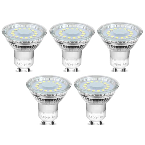 Lepro GU10 LED Lampe, 4W 325 Lumen LED Leuchtmittel, 5000 Kelvin Tageslichtweiß, 110 Grad Abstrahlwinkel Reflektorlampe, 5 Stück von Lepro