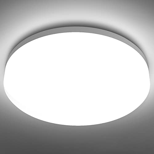 Lepro Deckenlampe 15W, LED Deckenleuchte IP54 Wasserfest, 5000K 1500LM Badezimmer Lampe, Rund Badlampe Decke, ideal für Bad Schlafzimmer Flur Küche Wohnzimmer Balkon, Kaltweiß, Ø22cm von Lepro