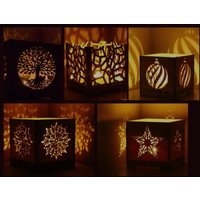 Holz Windlicht Mit Schattenmuster - Stimmungslicht Einzigartigen Wandprojektionen Holz Windlicht Mit Schattenmuster - Stimmungslicht Einzigartigen Wandprojektionen von LightingDesignLaden