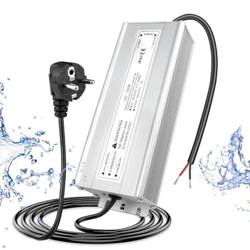 LED Trafo 12V 120W IP67, Outdoor Wasserdicht Transformator mit Stecker, LED Netzteil Treiber 230V auf DC 12 Volt Adapter, LED Driver Außen für LED-Streifen Lampen Strahler Lichtbänder von LightingWill