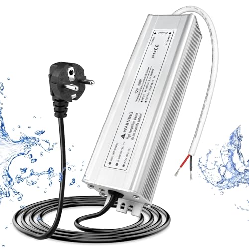 LED Trafo 12V 60W IP67, Outdoor Wasserdicht Transformator mit Stecker, LED Netzteil Treiber 230V auf DC 12 Volt Adapter, LED Driver Außen für LED-Streifen Lampen Strahler Lichtbänder von LightingWill