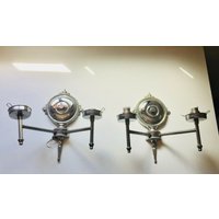 Vintage Aluminium Wandleuchten - Zwei Helle Flurleuchten Zum Umverkabeln von LightofTheWorldLamp