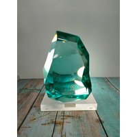 Andara Kristall Natur Schneide Aqua Blau Luftblase 3130Gr Mit Sockel Zur Sammlung Oder Dekoration von Lightofandara