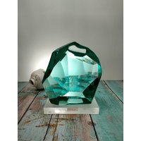 Andara Kristall Natur Schneide Aqua Blau Luftblase 3450Gr Mit Sockel Zur Sammlung Oder Dekoration von Lightofandara