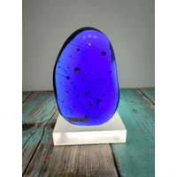 Natürlicher Polierter Andara Kristall Ozean Blau Motiv 1169Gr Mit Sockel Zur Dekoration von Lightofandara