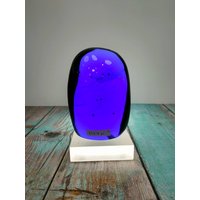 Natürlicher Polierter Andara Kristall Ozeanblau Motiv 1134Gr Mit Sockel Zur Dekoration von Lightofandara
