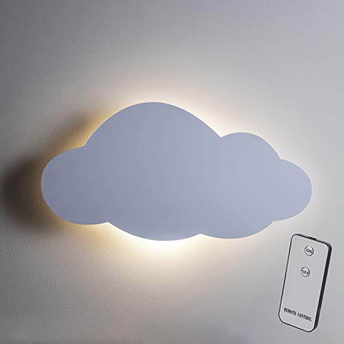 Lights4fun 2er Set LED Wolken Schlafzimmer Nachtlicht warmweiß batteriebetrieben Lampe Kinderzimmer Deko Wandlampe Kinderzimmer Wanddeko Nachtlampe Kinderzimmer Nachtlicht von Lights4fun