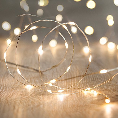 Lights4fun 2x 20er LED Draht Micro Lichterkette perlweiß Batteriebetrieb Lights4fun 2x 20er LED Draht Micro Lichterkette perlweiß Batteriebetrieb von Lights4fun