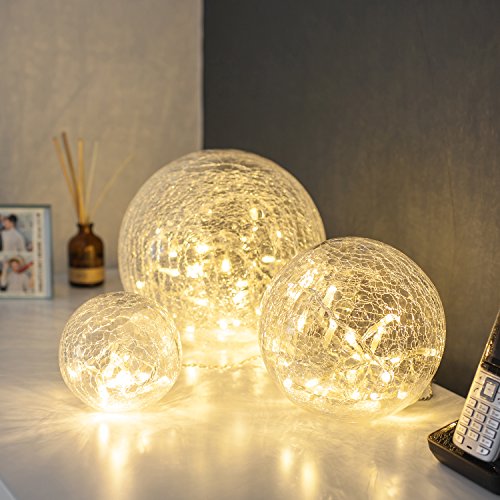 Lights4fun 3er Set LED Glaskugeln warmweiß batteriebetrieben Dekoration Beleuchtung Fensterbank Wohnzimmer Modern Tischlampe Innen Kugel Lights4fun 3er Set LED Glaskugeln warmweiß batteriebetrieben Dekoration Beleuchtung Fensterbank Wohnzimmer Modern Tischlampe Innen Kugel von Lights4fun