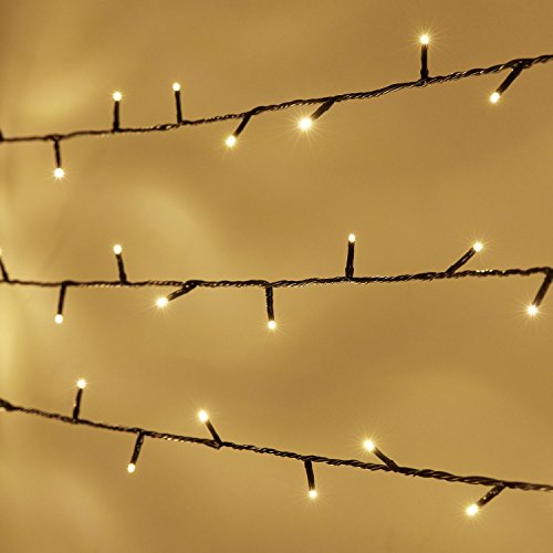 Lights4fun 100er LED warmweiße Lichterkette Essential Serie strombetrieben koppelbar Innen & Außen von Lights4fun