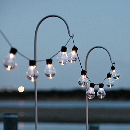Lights4fun 10er LED Solar Kugel Lichterkette warmweiß USB Aufladbar Solar Lichterkette außen Solarlampen für außen von Lights4fun