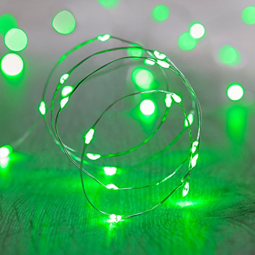 Lights4fun 10x 20er LED Draht Micro Lichterkette grün Batteriebetrieb von Lights4fun