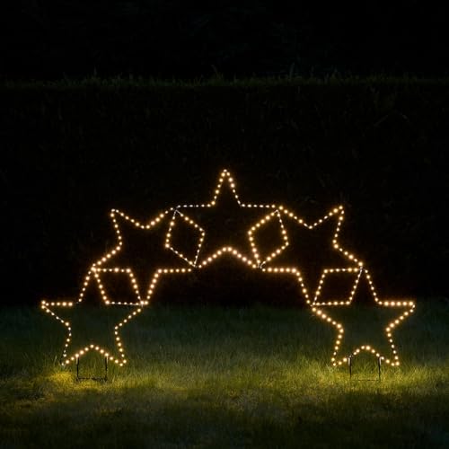 Lights4fun 120cm Dual LED Stern Bogen Silhouette Mit Timer Strombetrieben - Weihnachtsdeko Außen Outdoor LED Stern Stehend Lights4fun 120cm Dual LED Stern Bogen Silhouette Mit Timer Strombetrieben - Weihnachtsdeko Außen Outdoor LED Stern Stehend von Lights4fun