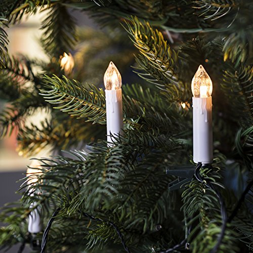 Lights4fun 20er LED Weihnachtsbaum Kerzen Licherkette koppelbar bis 8 Sets warmweiß von Lights4fun