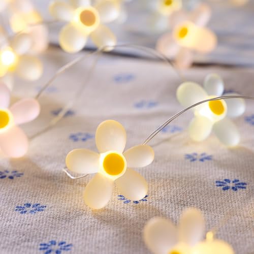 Lights4fun 20er Micro LED Lichterkette Blumen Pastell warmweiß Timer Batterie Innen- und Außenbeleuchtung Deko von Lights4fun
